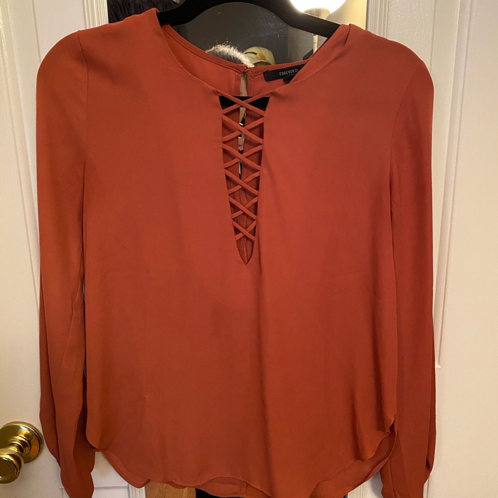 Forever 21 burnt orange blouse